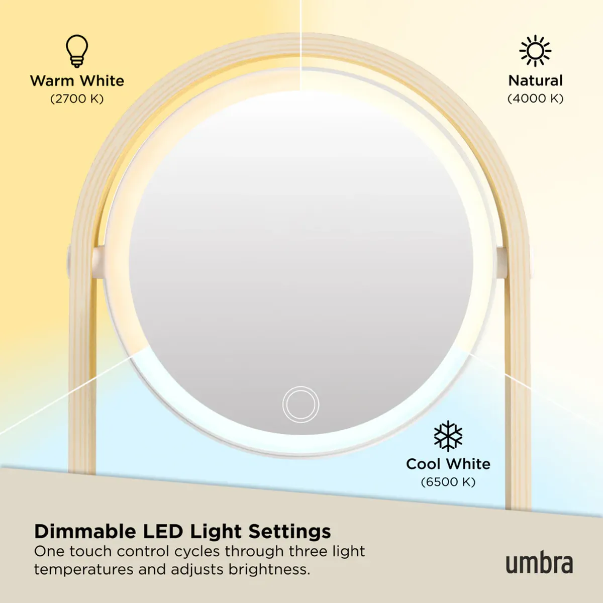 Umbra Bellwood Sminkespeil Hvit/Natur