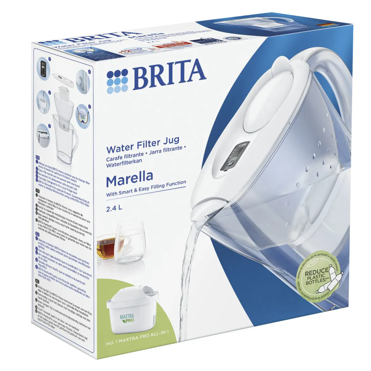 Brita Marella kanne med filter hvit 2,4 l