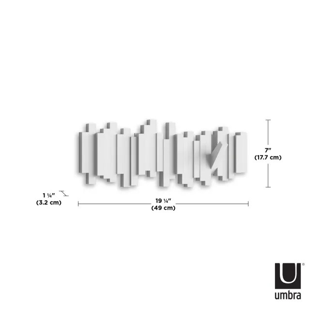 Hovedbilde Umbra Sticks 5 knaggrekke hvit