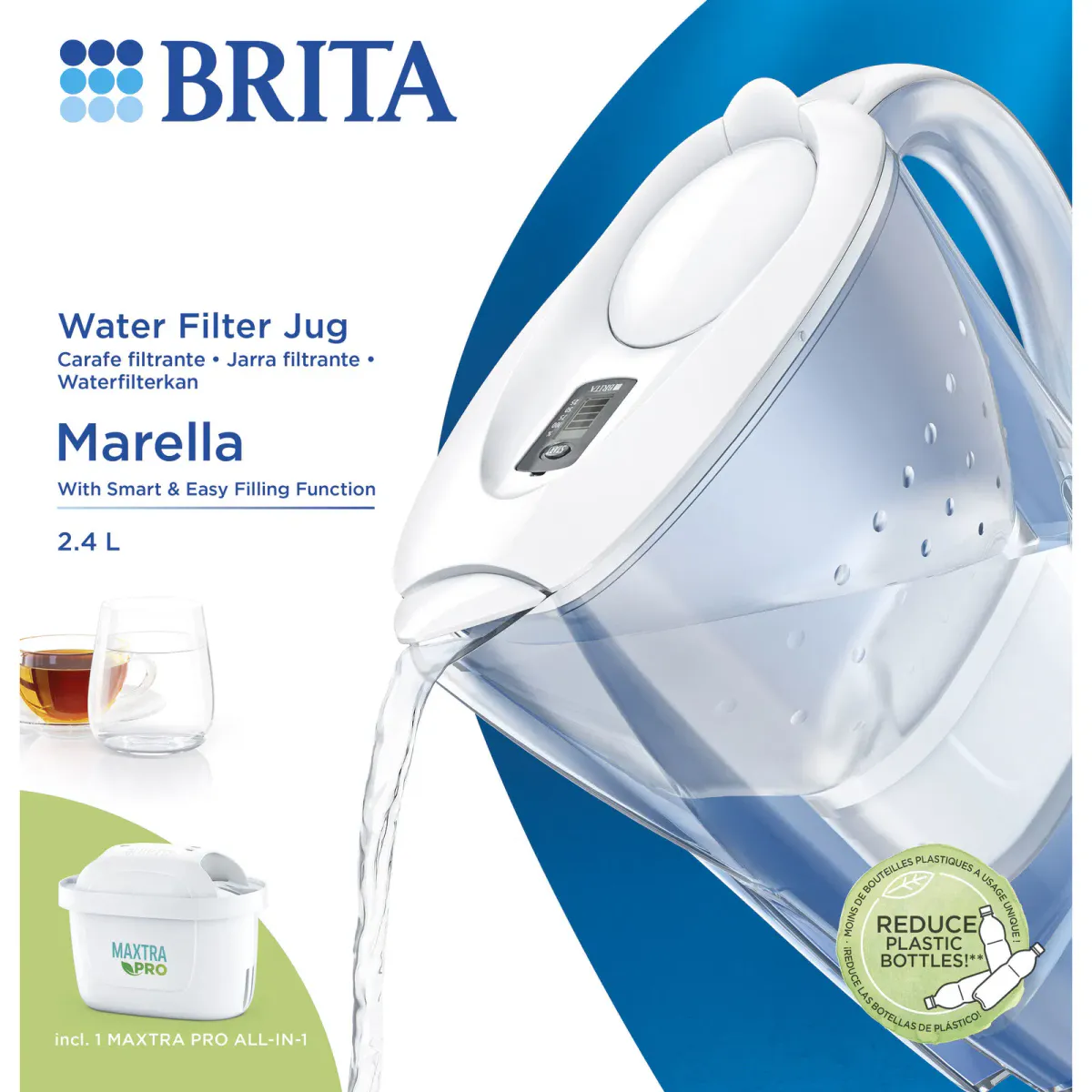 Brita Marella kanne med filter hvit 2,4 l