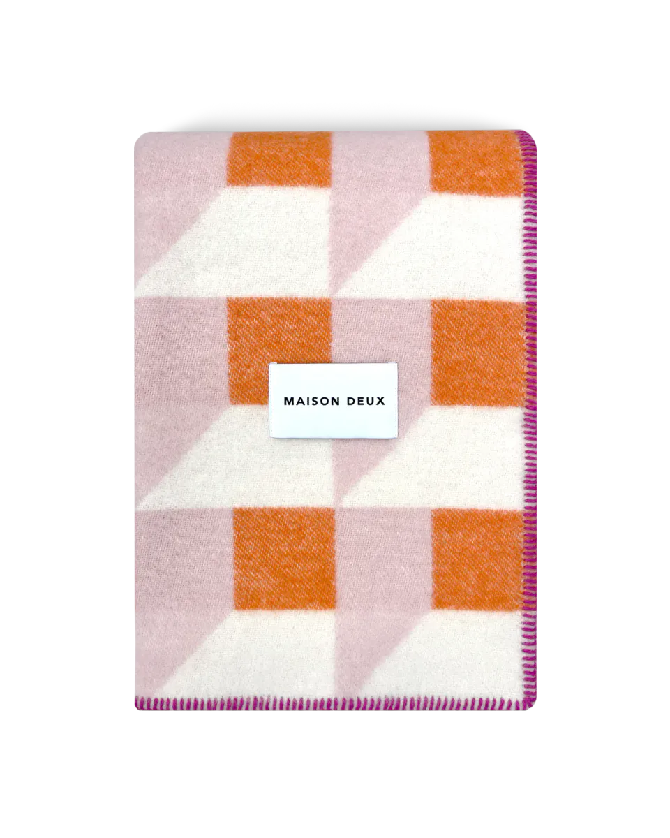 Maison Deux Cubics Pledd Rosa/Orange