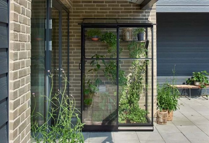 Hovedbilde Halls Drivhus Qube Lean-to Herdet Glass Sort 0,8 ...