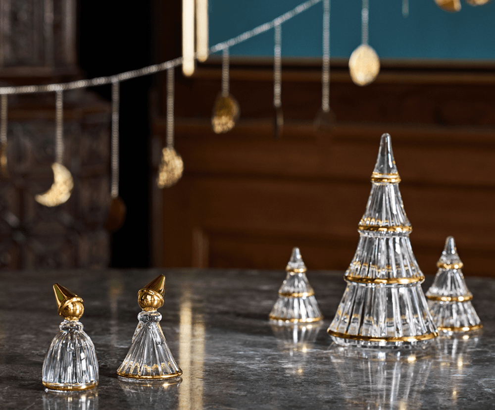 Holmegaard Fairytales Juletre klar med gull XLarge
