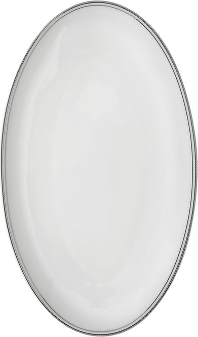 Hovedbilde Wik & Walsøe Fnugg oval asjett 20cm Hvit/sølv