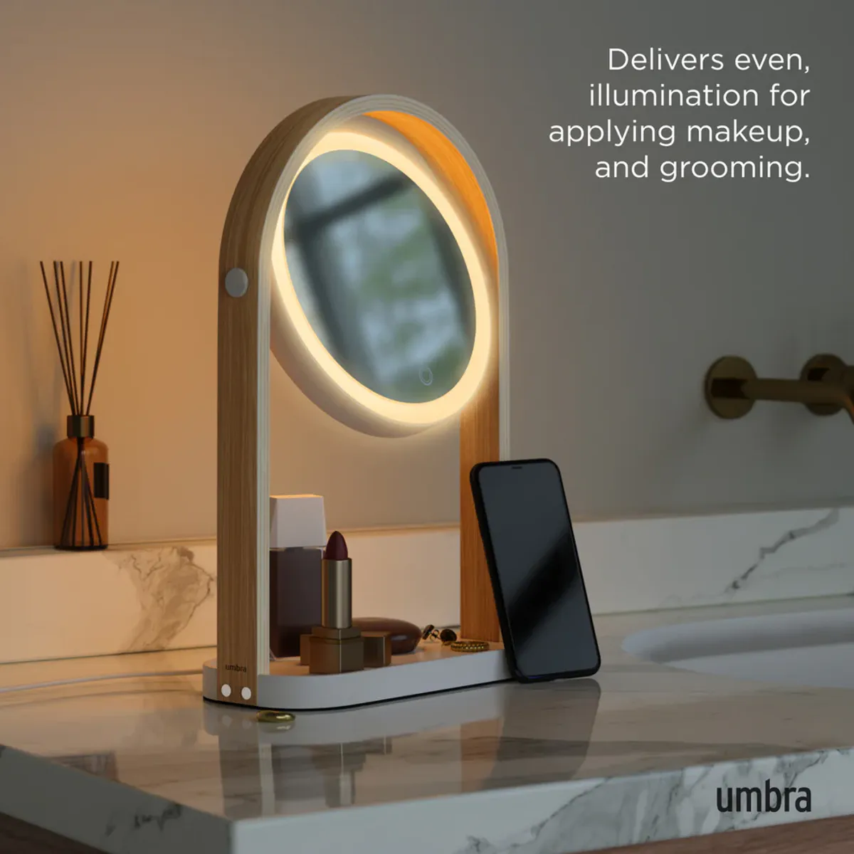 Umbra Bellwood Sminkespeil Hvit/Natur