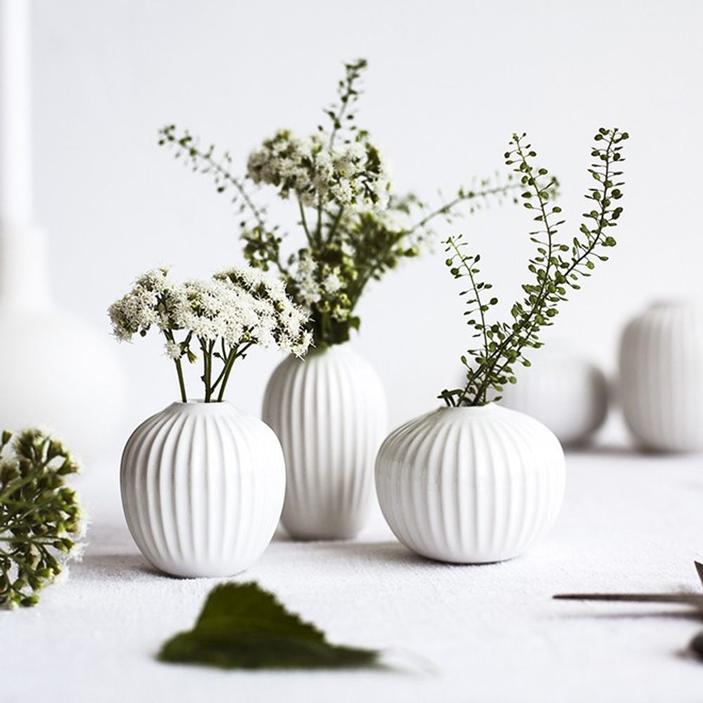Kähler Hammershøi Vase Miniatyr 3 Pakning Hvit