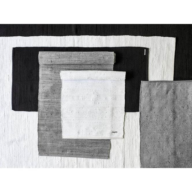 Hovedbilde Rug Solid Bomullsteppe Hvit 65x135 cm
