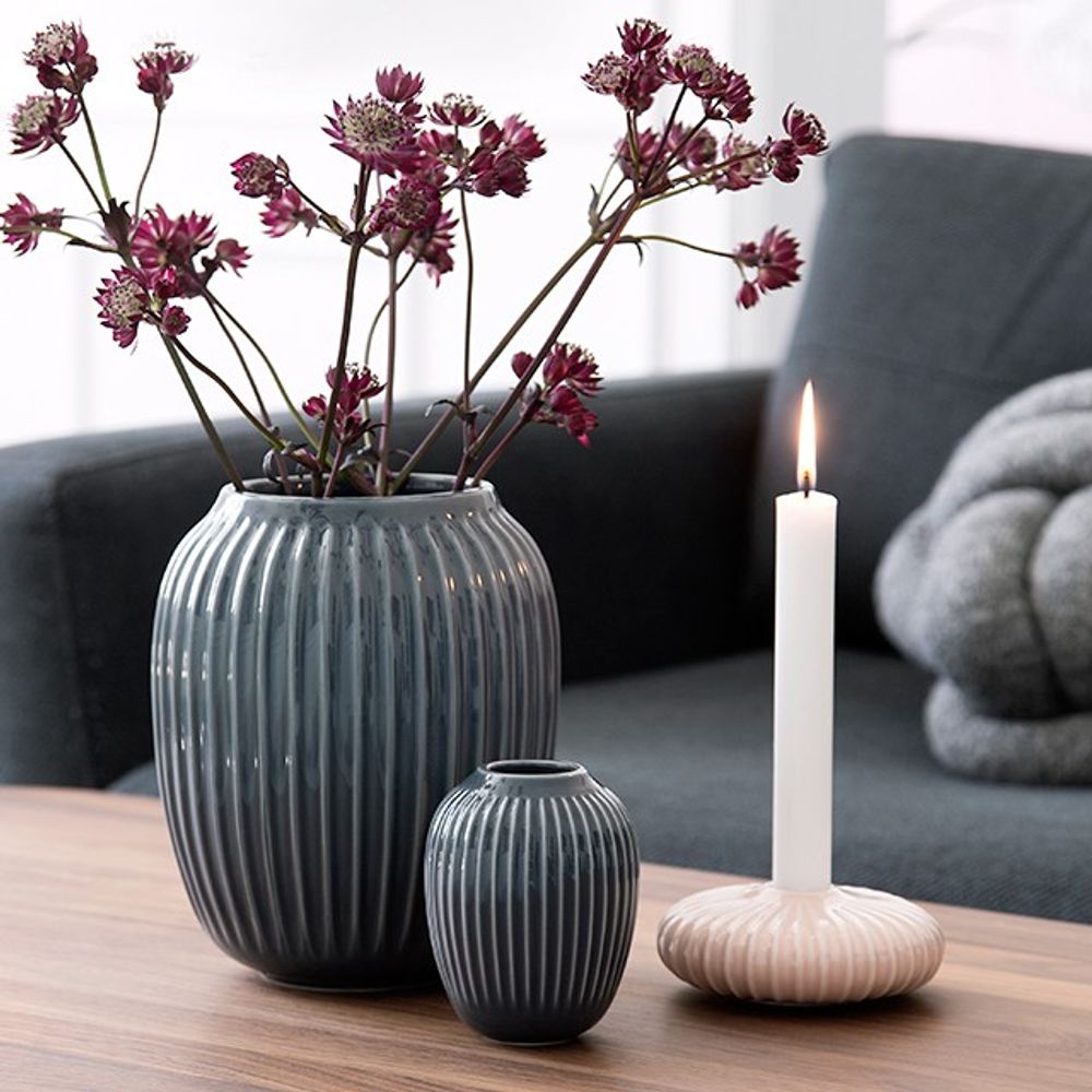 Kähler Hammershøi Vase Antrasittgrå 21 cm