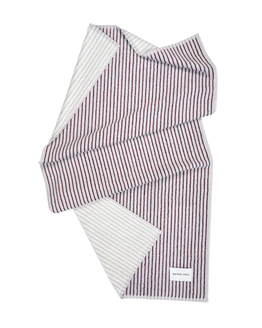 Hovedbilde Maison Deux Dual Stripe Badehåndkle Lilac Bordo ...
