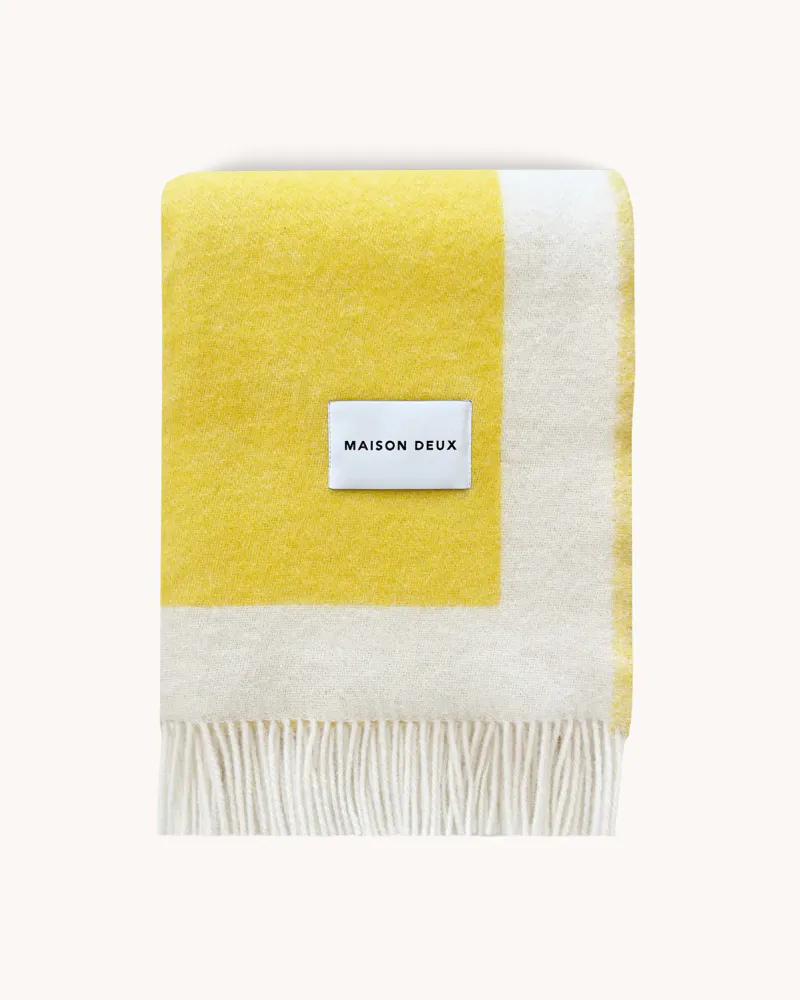 Maison Deux Color Block Pledd Gul