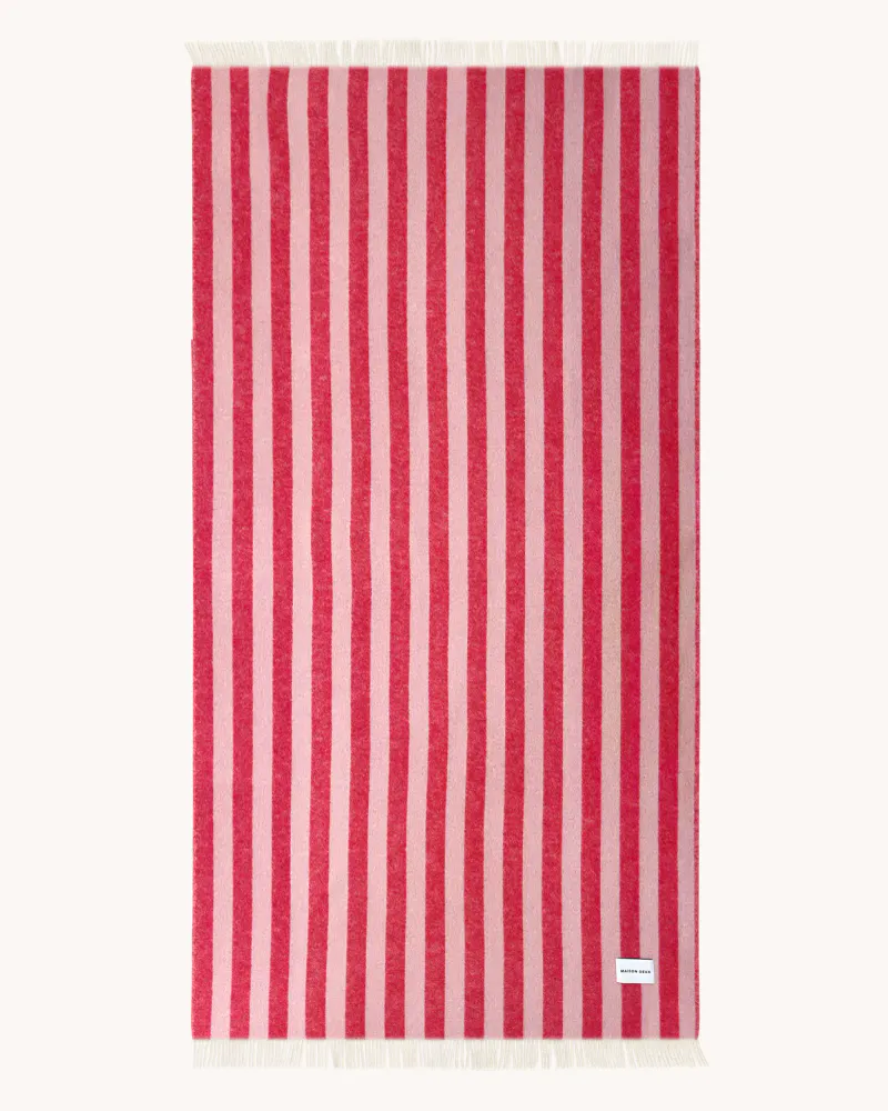 Maison Deux Candy Wrap XL Pledd Rosa/Kirsebær