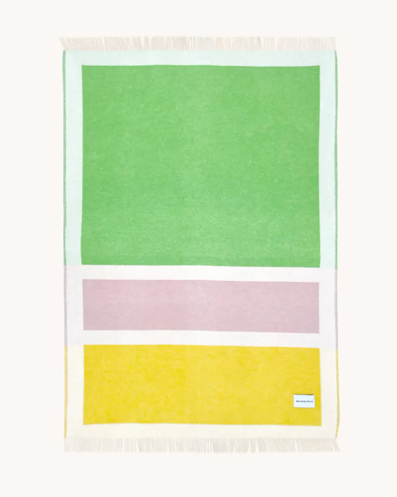 Maison Deux Color Block Pledd Gul