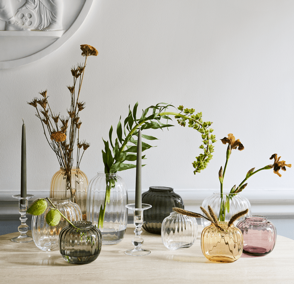 Holmegaard Primula Oval Vase smoke H17,5