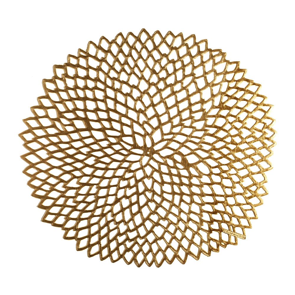 Chilewich Dahlia Spisebrikke Messing 4stk