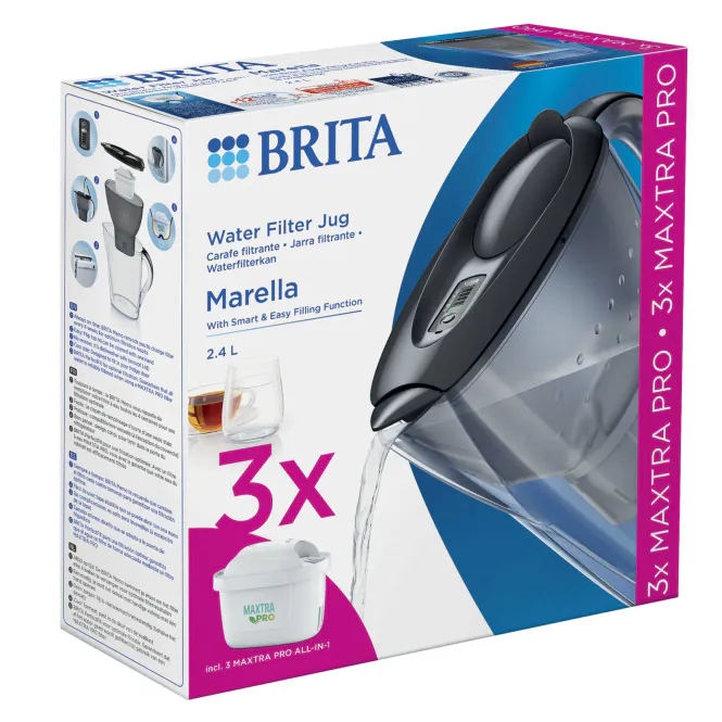 Hovedbilde Brita Marella Vannfilterkanne grå 2,4 l inkl. 3 ...