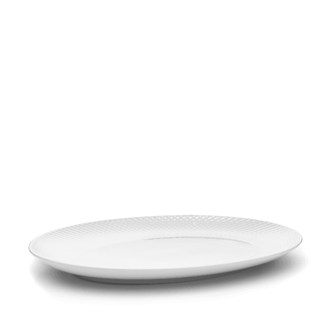Hovedbilde Lyngby Porcelæn Rhombe Serveringsfat Hvit