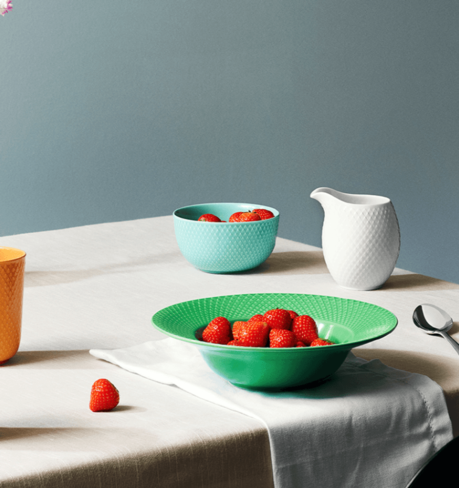 Lyngby Porcelæn Rhombe Turkis Skål Ø11cm