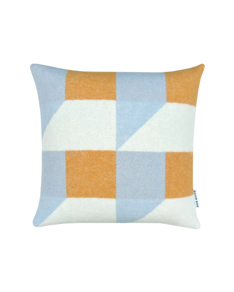 Maison Deux Cubics Putetrekk 50x50 Blå/Gul