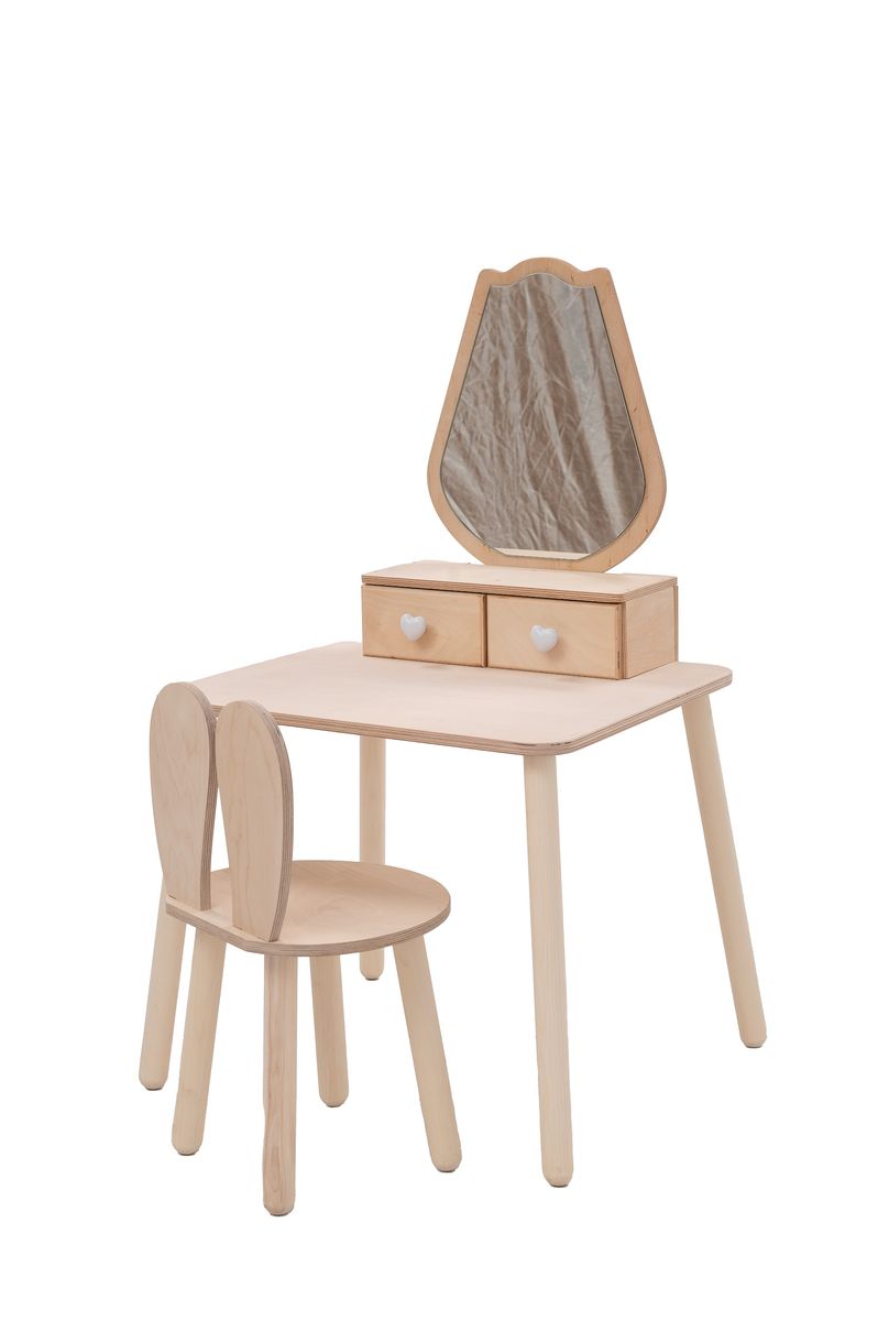 Prinsesse Tulipan Bord m/speil & Stol Flervalg