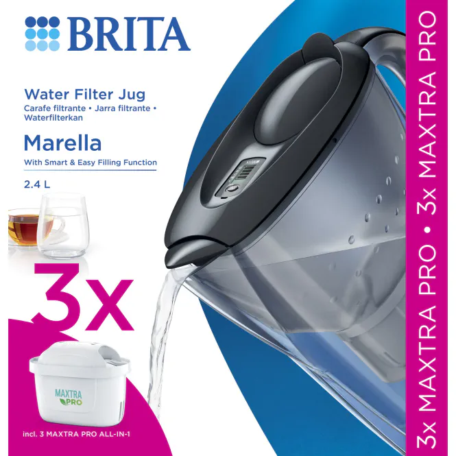 Hovedbilde Brita Marella Vannfilterkanne grå 2,4 l inkl. 3 ...