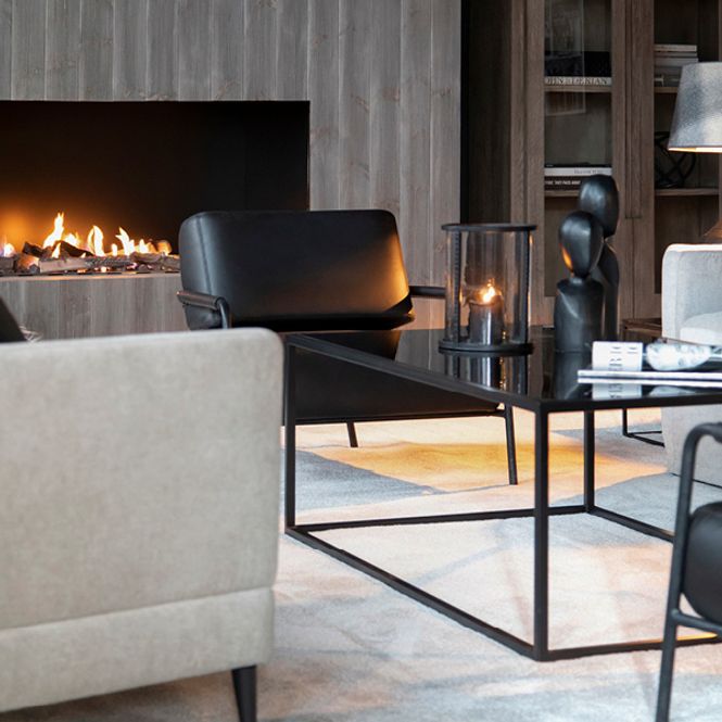 Hovedbilde Artwood Sinclair Hvilestol Skinn Matt Black Taupe