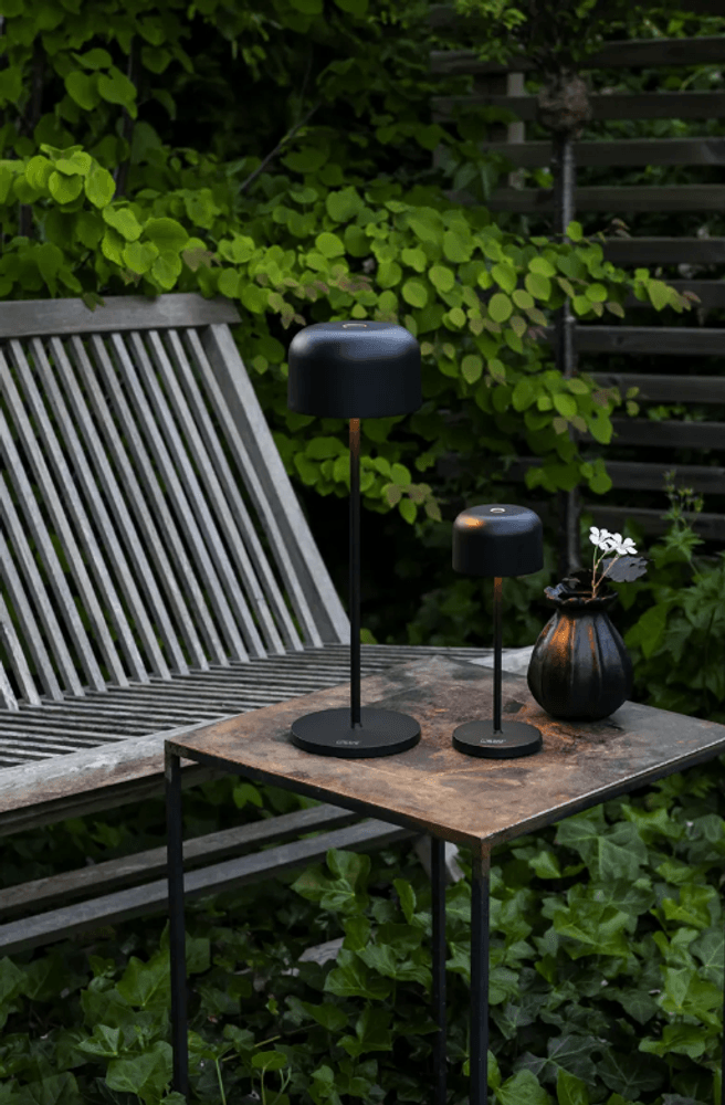Trend Collection Lille bordlampe – oppladbar og dimbar, sort 36 cm